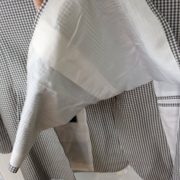Brioni deLisi Black White Check Sport Coat Italy 44L Italy - Picture 5 of 15